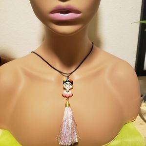 This is a beaded necklace of frida kahlo